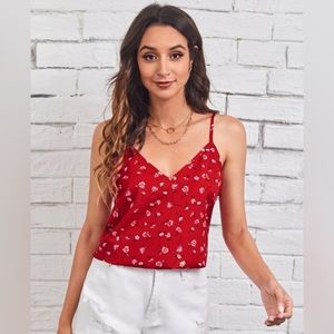 RED FLORAL TANK TOP